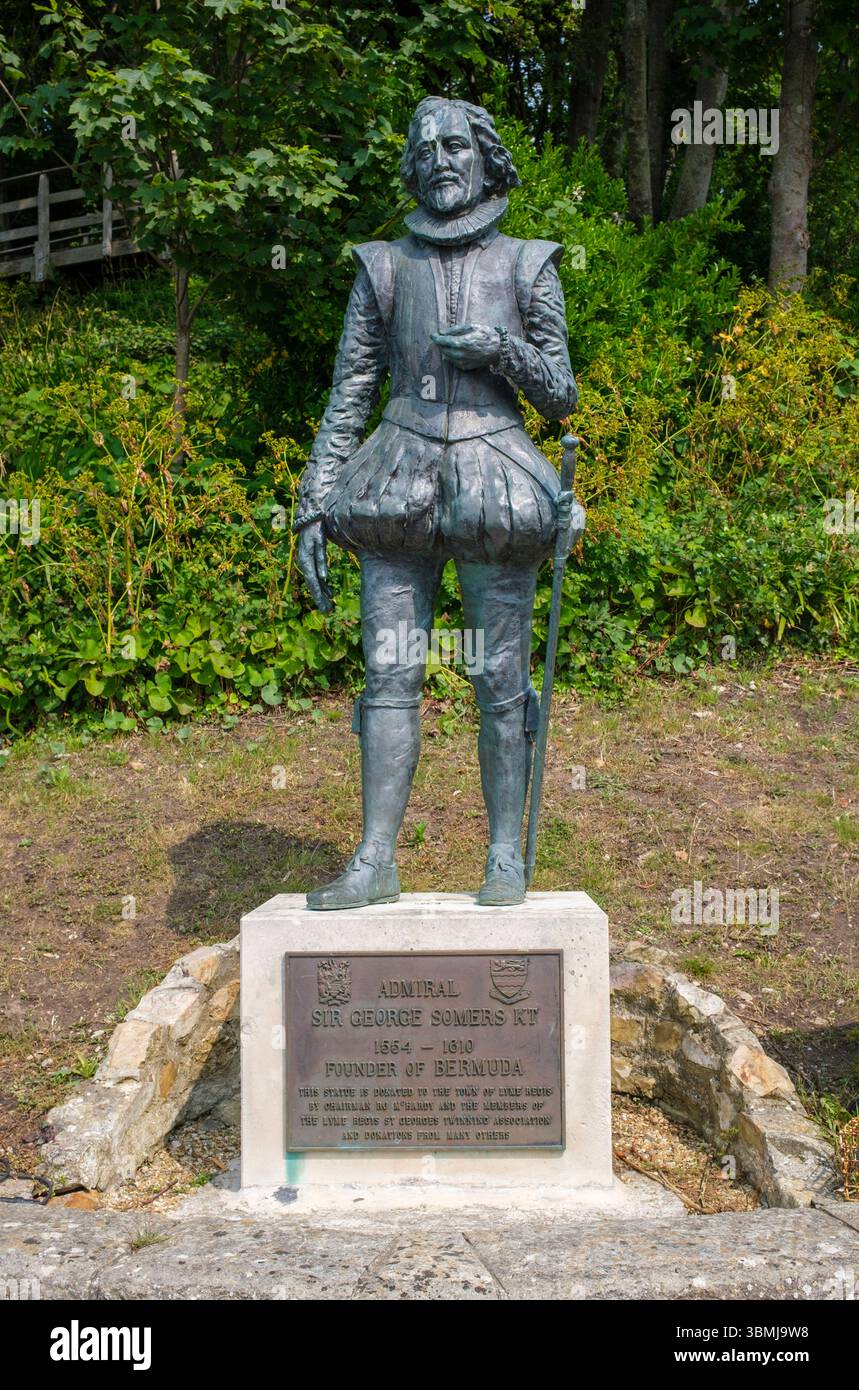 Angleterre : Sir George Somers (24 avril 1554 – 9 novembre 1610), corsaire anglais, héros naval et fondateur des Bermudes, Lyme Regis, Dorset. Il fait partie d'une expédition menée par Sir Amyas Preston qui pillent Caracas et Santa Ana de Coro en 1595, pendant la guerre anglo-espagnole non déclarée. On se souvient aujourd'hui de lui comme le fondateur de la colonie anglaise des Bermudes, également connue sous le nom des îles Somers. Banque D'Images