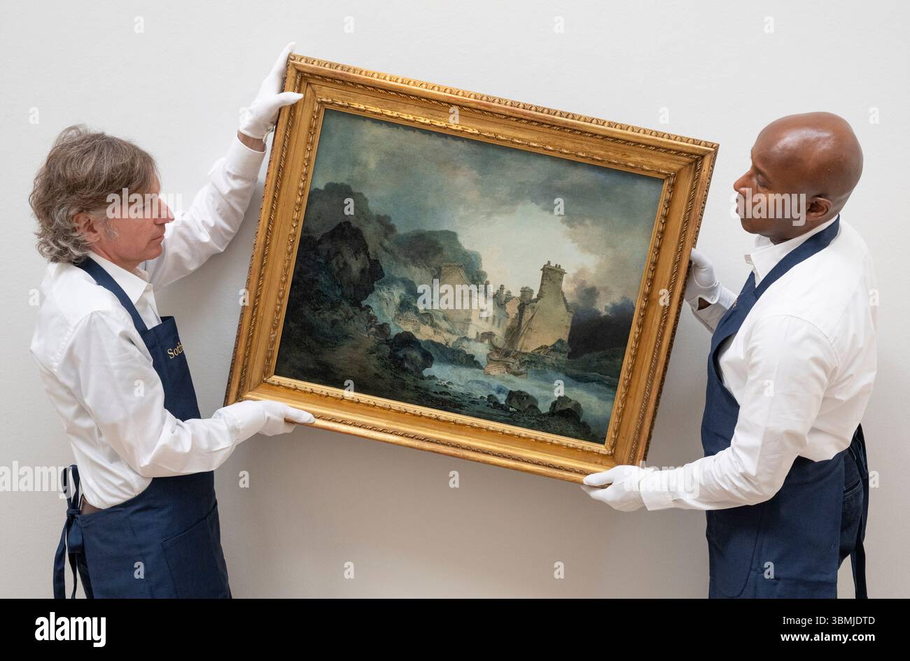 Sotheby's, Londres, Royaume-Uni. 27 juin 2025. Aperçu de la vente aux enchères Sotheby's Old Masters qui aura lieu le soir du 2 juillet. Les temps forts incluent : Joseph Mallord William Turner, R.A. The Rising Squall, Hot Wells, de St Vincent's Rock, Bristol. Montant estimatif : 200 000 à 300 000 £. Crédit : Malcolm Park/Alamy Live News Banque D'Images