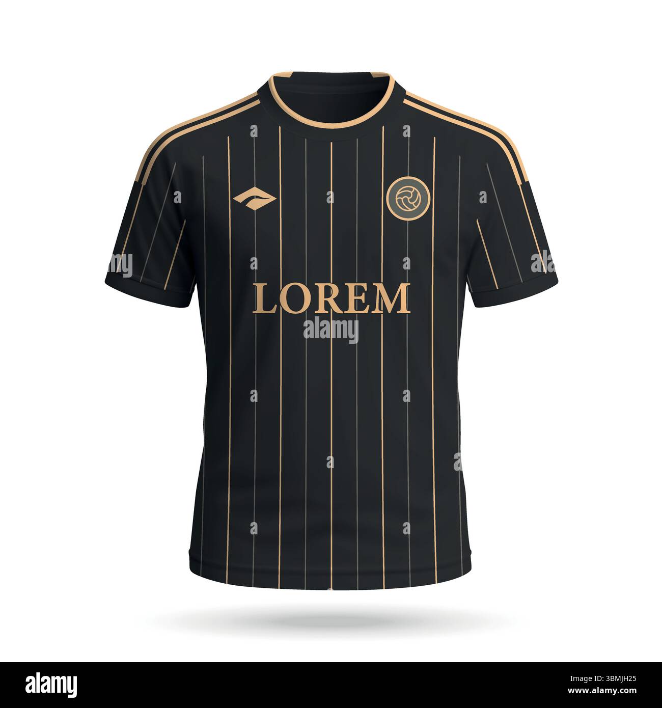 Maillot de football réaliste 3d dans le style Los Angeles, modèle de maillot de club de football 2025 Illustration de Vecteur