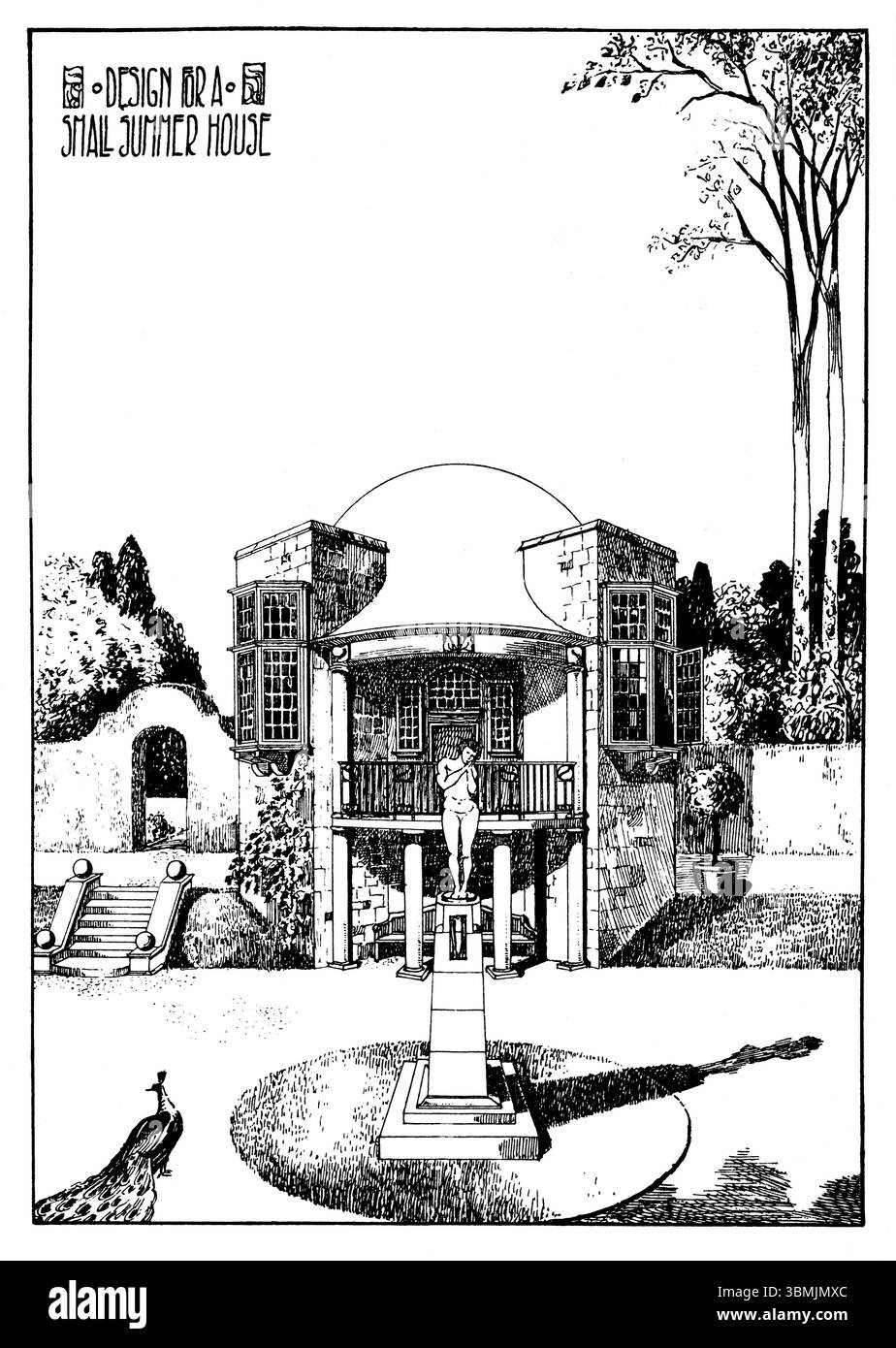 Conception d'une petite maison d'été de jardin édouardien par C E Jackson de Studio Magazine 1903 Banque D'Images