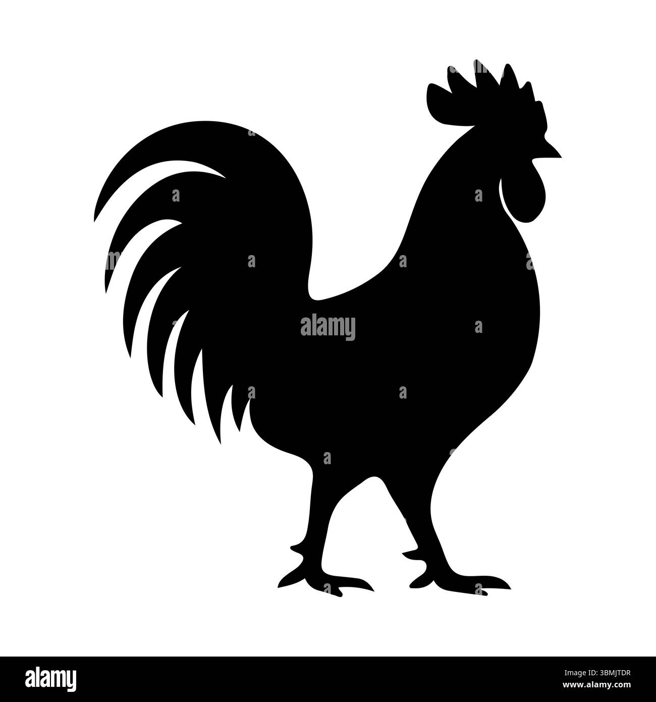 Vue latérale de la silhouette du coq debout Illustration de Vecteur Vue latérale de la silhouette du coq debout Illustration de Vecteur