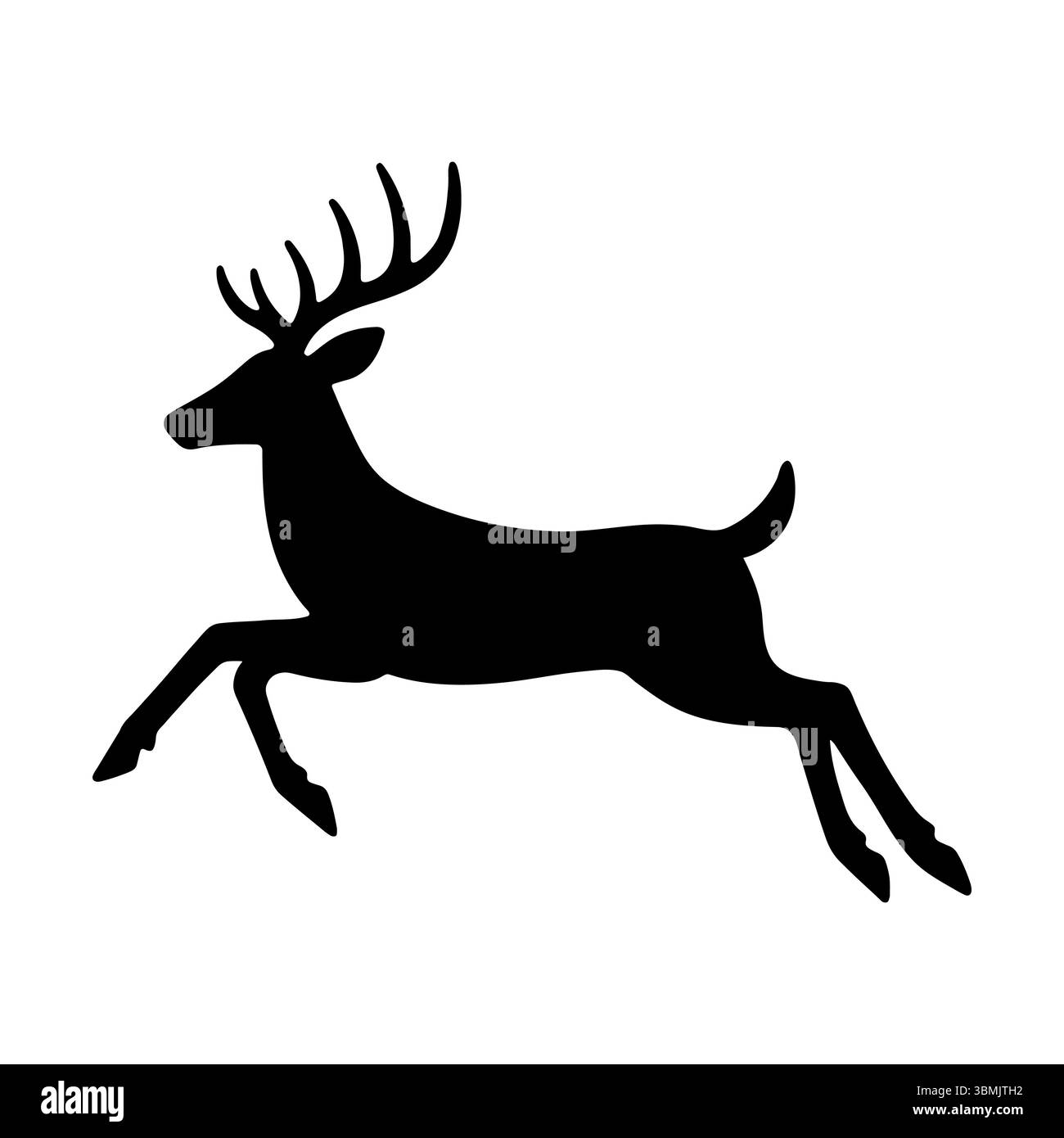 Vue latérale de la silhouette de cerf sautant Illustration de Vecteur Vue latérale de la silhouette de cerf sautant Illustration de Vecteur