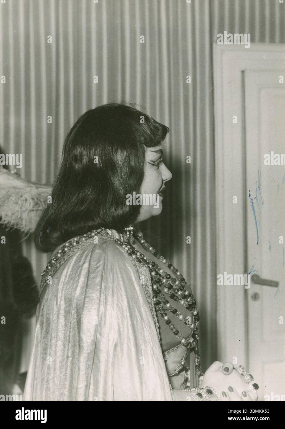 Naples. Théâtre San Carlo. Fedora Barbieri en costume pour l'exécution de l'opéra Aida de Giuseppe Verdi. Banque D'Images