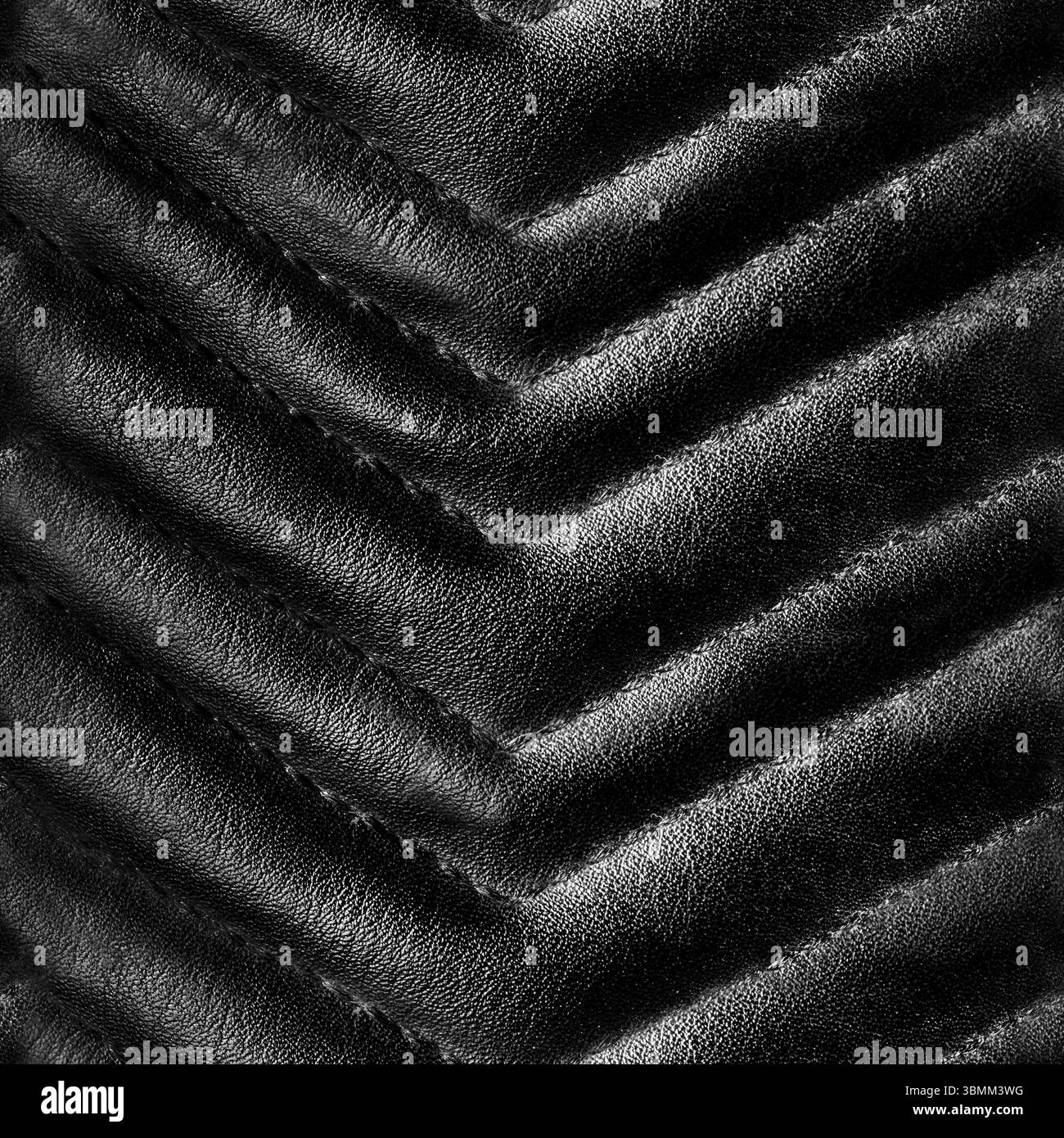 Matériau de texture de photo sans couture 4K de surface en cuir de couleur noire matelassée ornée avec coutures. Banque D'Images Matériau de texture de photo sans couture 4K de surface en cuir de couleur noire matelassée ornée avec coutures. Banque D'Images