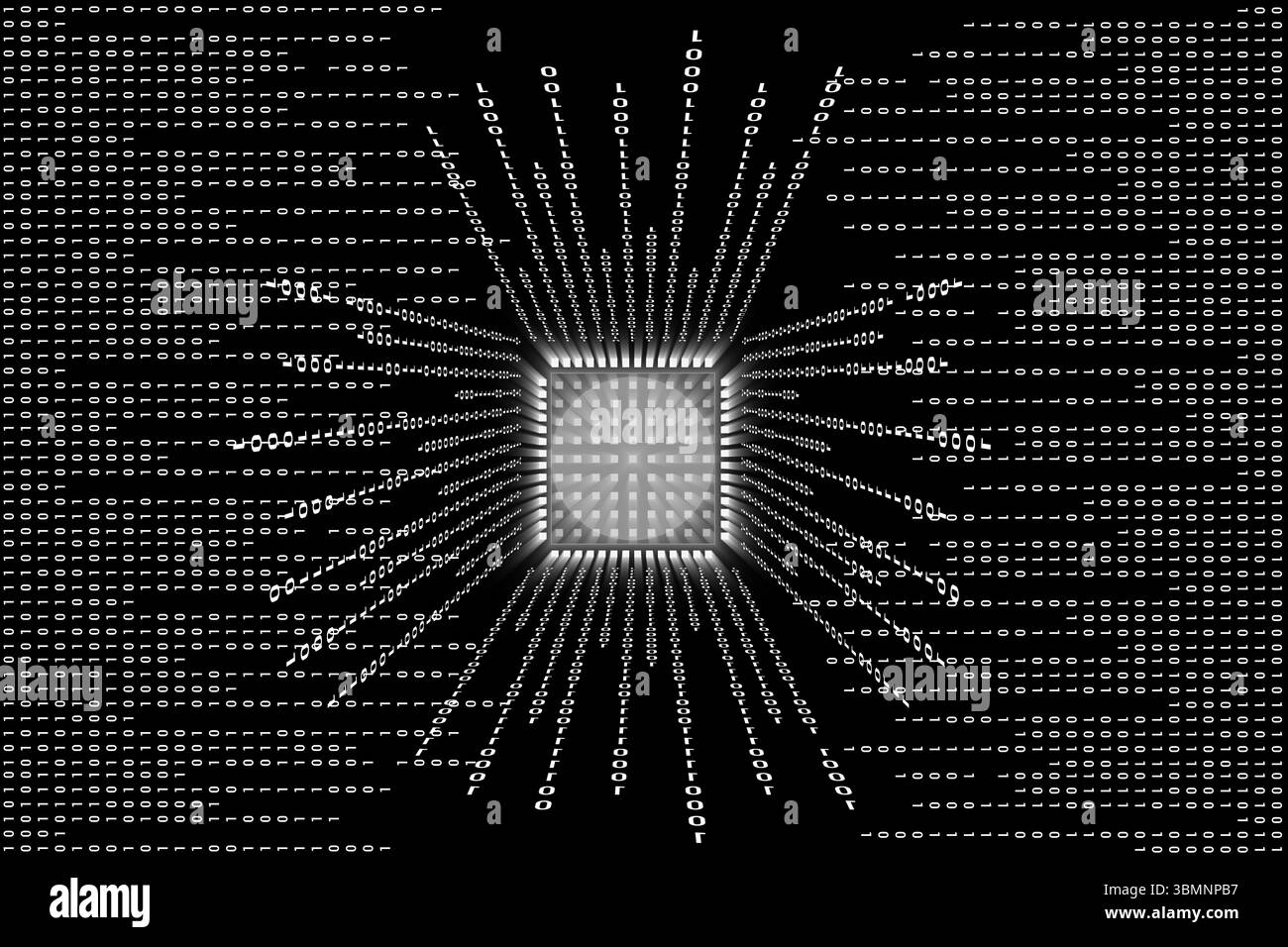 Fond d'écran avec code binaire sur l'écran de l'ordinateur Banque D'Images
