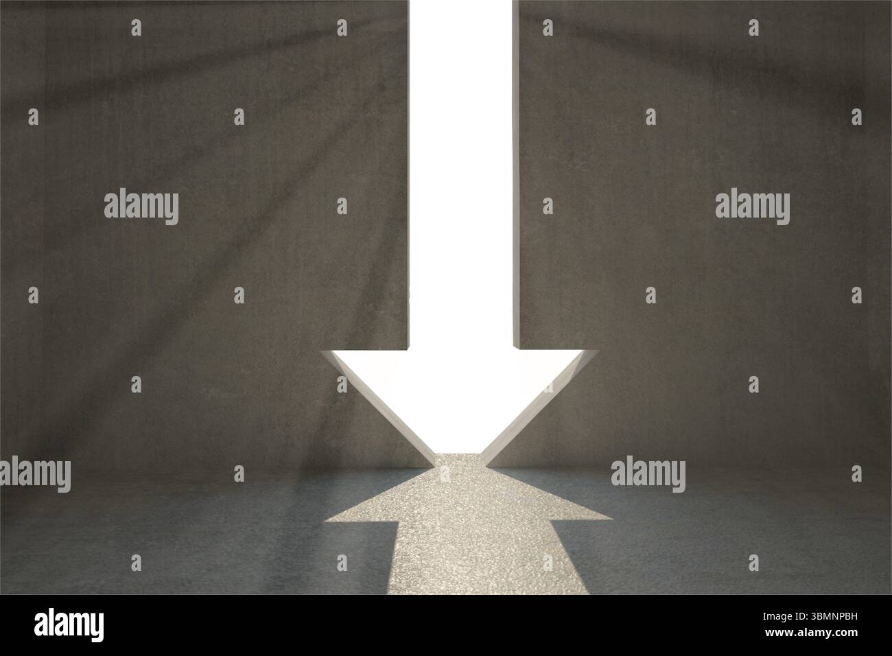 Chambre avec porte flèche gris Banque D'Images