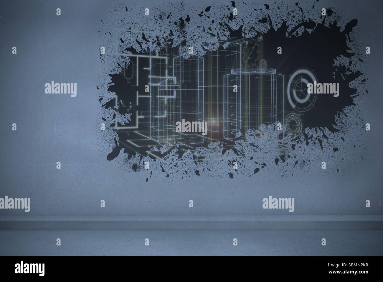 Splash montrant l'interface de la technologie Banque D'Images