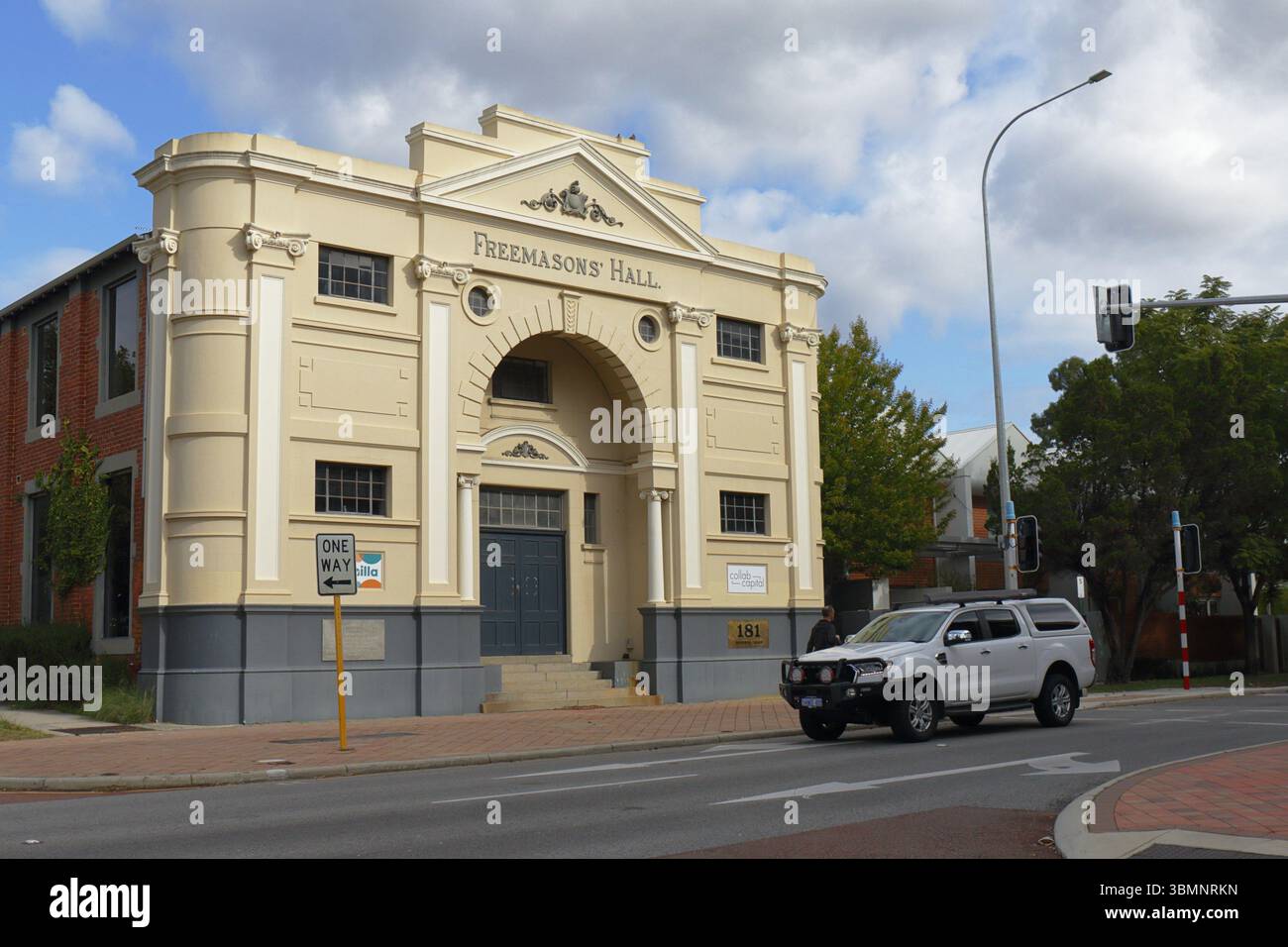 Vue de Freemasons Hall, un édifice patrimonial, 181 Roberts Road, Subiaco, Perth ouest, WA, Australie Banque D'Images