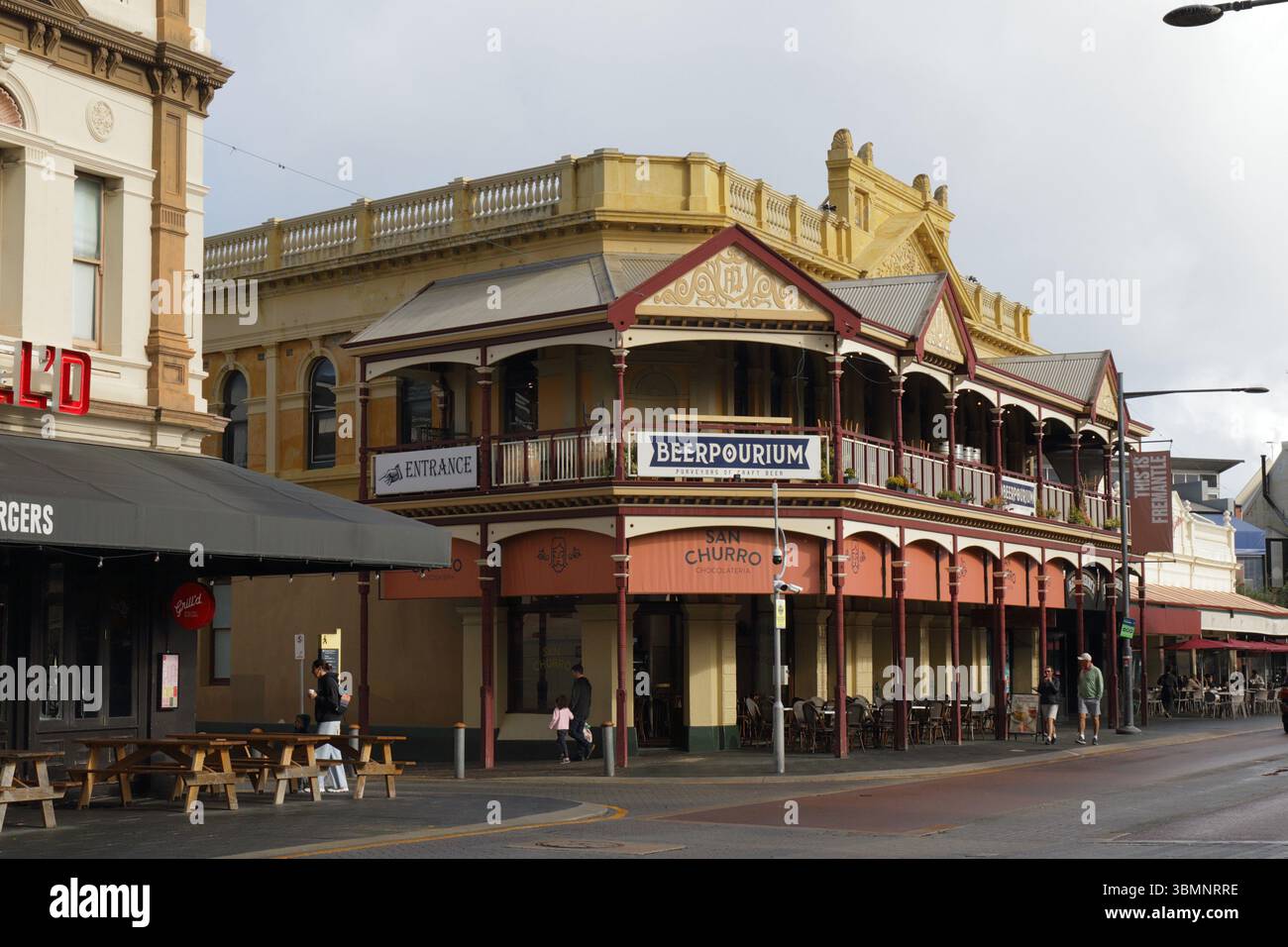 Vue de 1897 Market Building Entrance, Market Street, Fremantle, près de Perth, Australie occidentale, Australie Banque D'Images