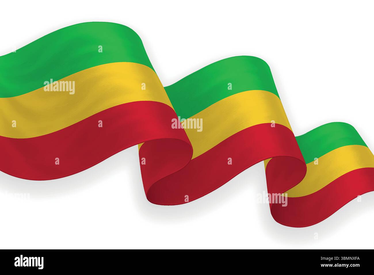 Mali agitant drapeau avec des couleurs vives sur fond propre Illustration de Vecteur