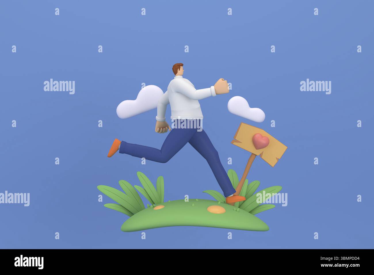 Personnage 3d dans le festival de la Saint-Valentin. rendu 3d de ressources graphiques Banque D'Images Personnage 3d dans le festival de la Saint-Valentin. rendu 3d de ressources graphiques Banque D'Images