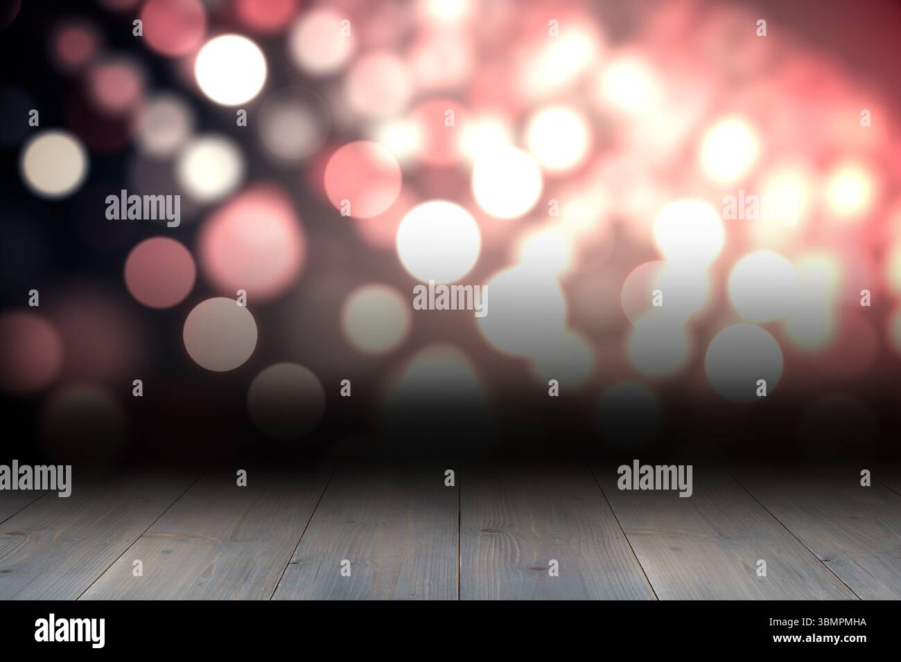 Design lumineux scintillant sur des planches Banque D'Images