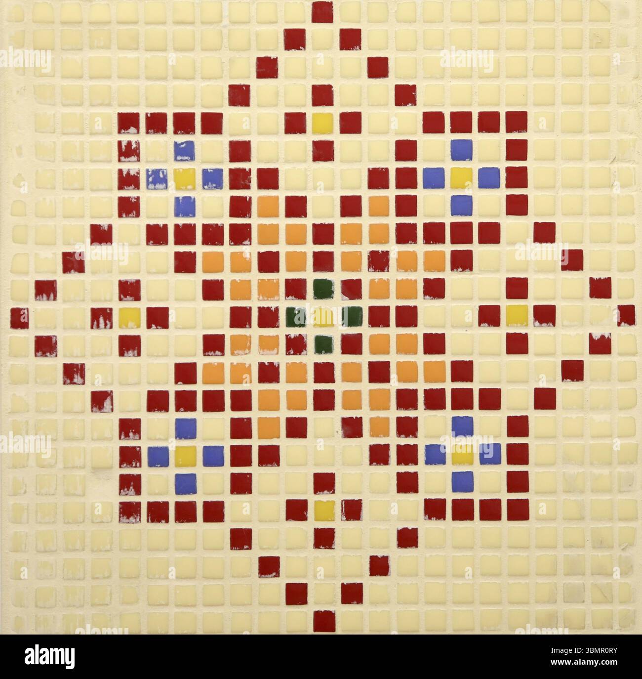 Motif de fond de mosaïque en céramique bulgare traditionnelle à carreaux Banque D'Images