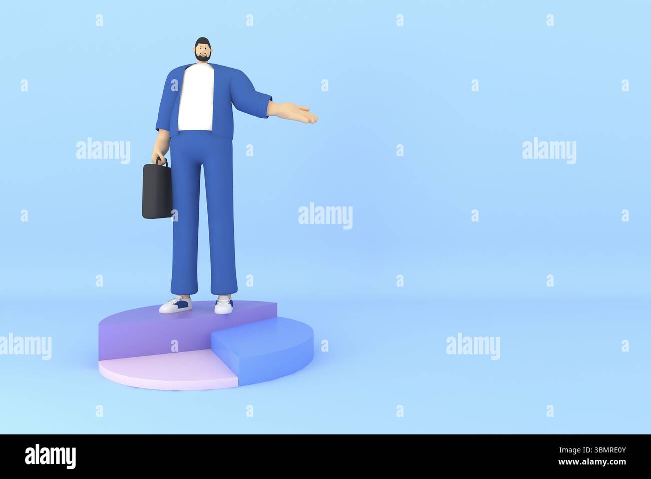 Une présentation de personnage masculin sur l'infographie. rendu 3d de modèles commerciaux Banque D'Images