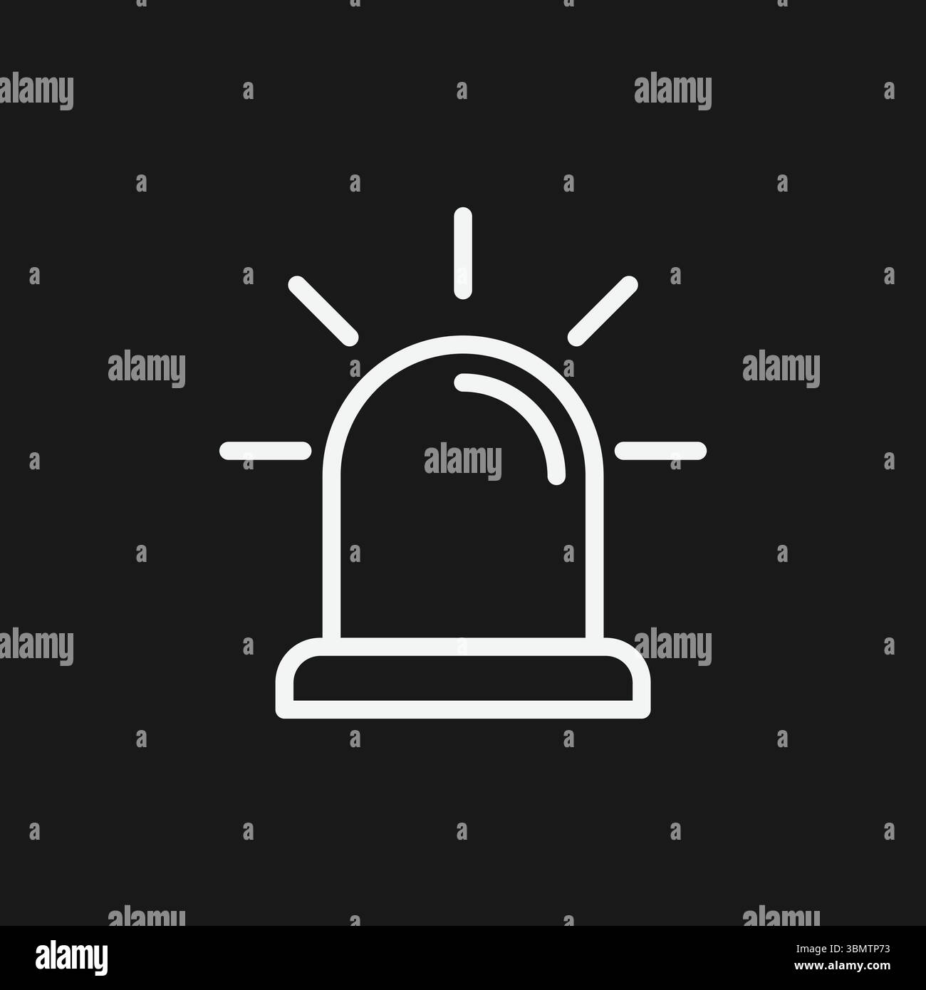 Icône de sirène d'alarme d'urgence avec voyant clignotant pour les alertes de police, de pompiers et de système de sécurité Illustration de Vecteur