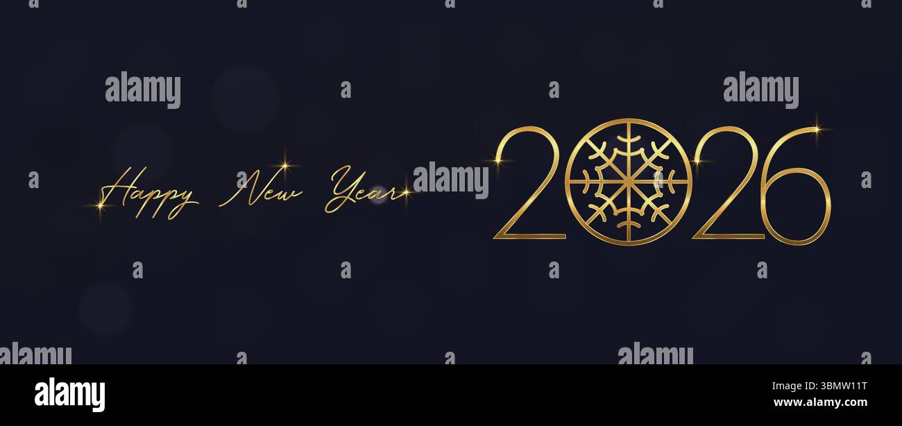 2026 conception de fond de bonne année. Carte de vœux, bannière, affiche. Illustration vectorielle Illustration de Vecteur