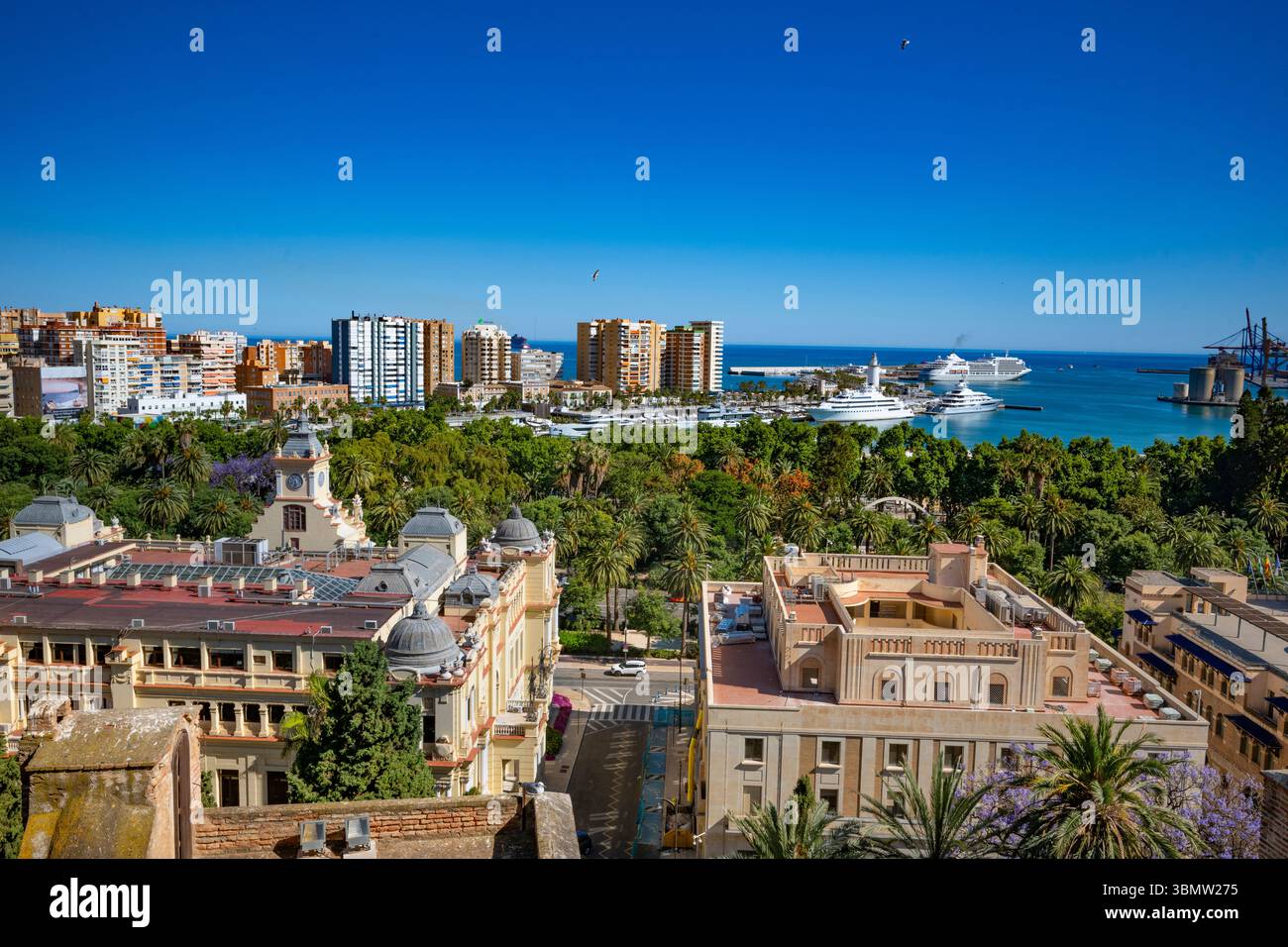 L'Alcazaba de Malaga, Andalousie, Espagne Banque D'Images