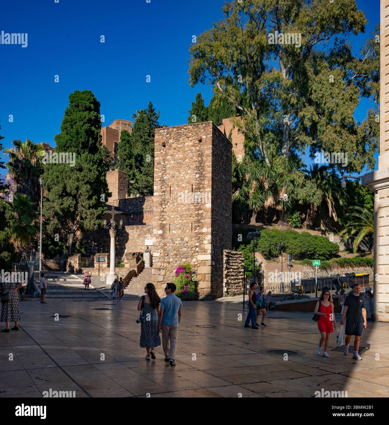 L'Alcazaba de Malaga, Andalousie, Espagne Banque D'Images