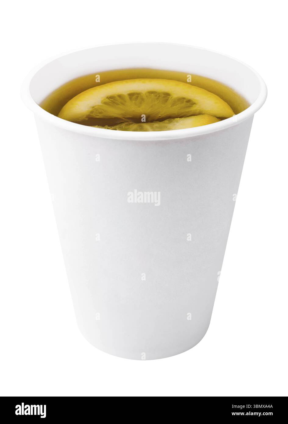 Nourriture morte-vie, thé au citron dans une tasse en plastique Banque D'Images