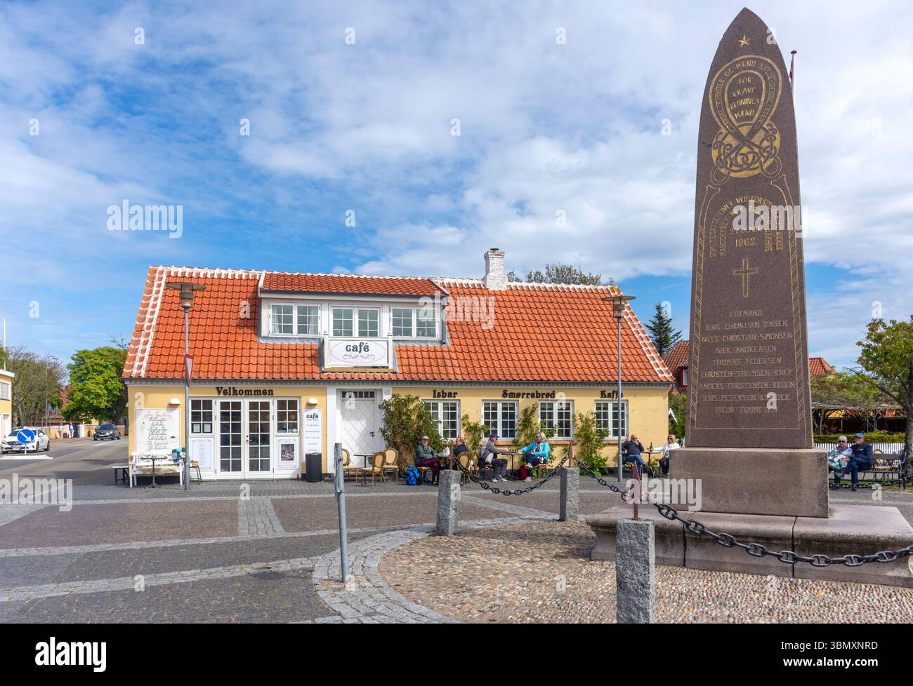 Café Smørrebrød et monument Mindestøtten, Daphnesvej, Skagen, région du Jutland du Nord, Denmarkb Banque D'Images Café Smørrebrød et monument Mindestøtten, Daphnesvej, Skagen, région du Jutland du Nord, Denmarkb Banque D'Images