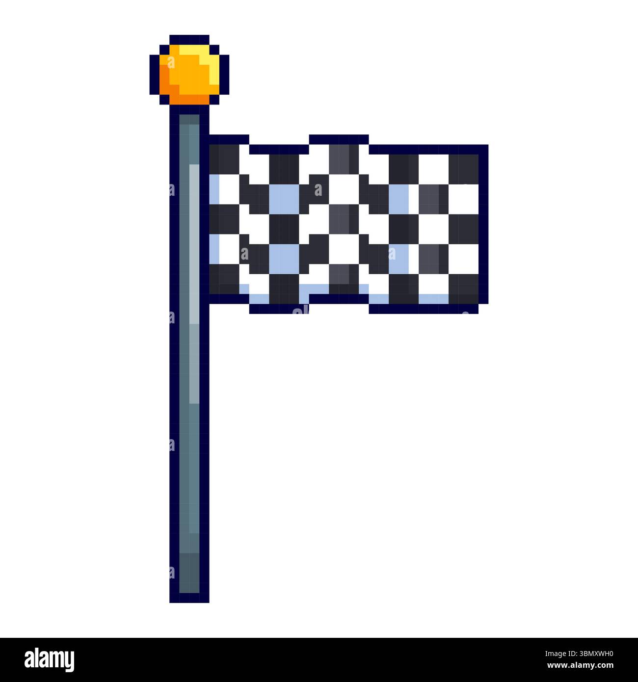 Design des actifs du jeu Pixel art Race Flag Illustration de Vecteur