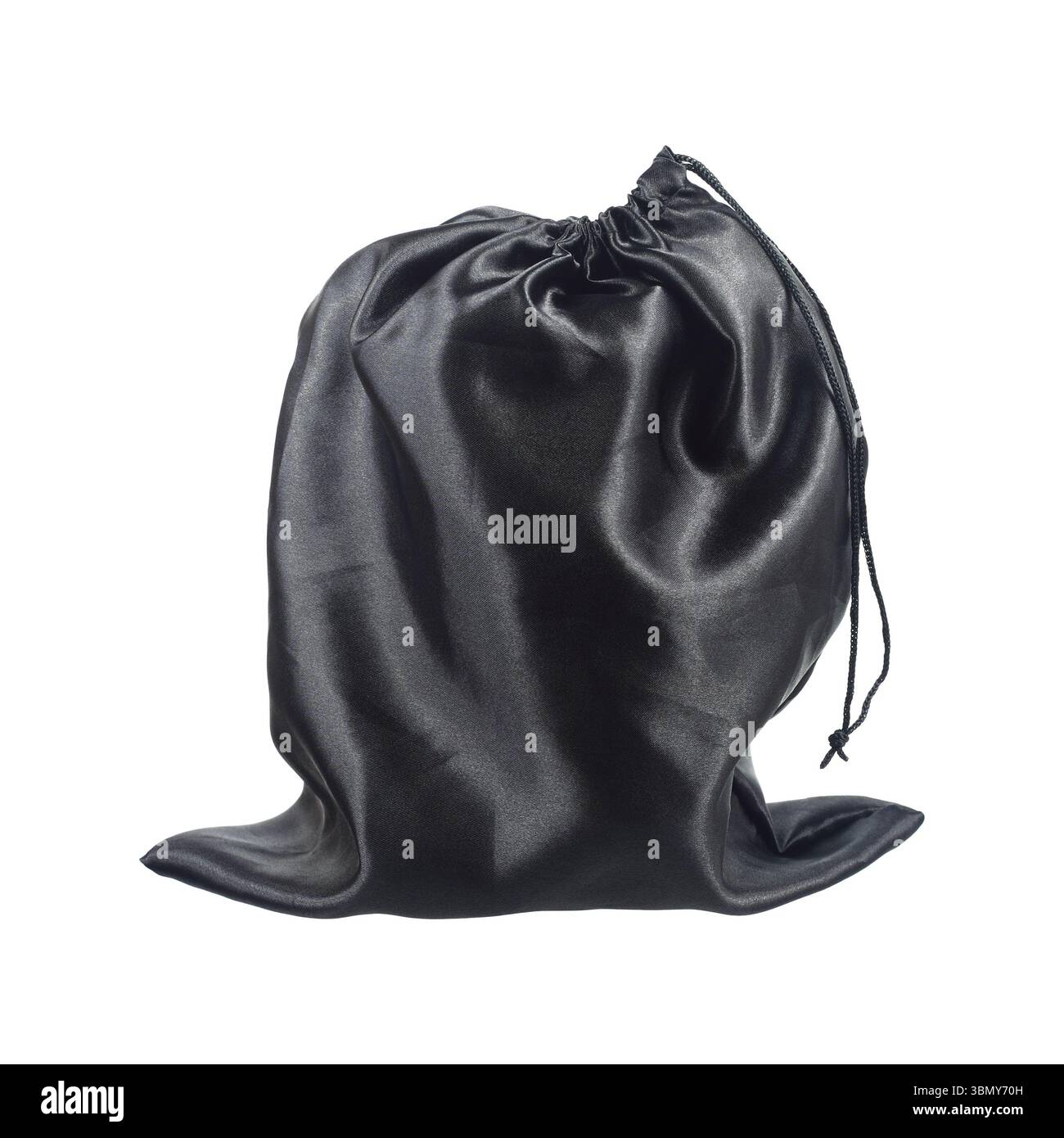 C'est un sac d'argent noir isolé sur blanc. Banque D'Images