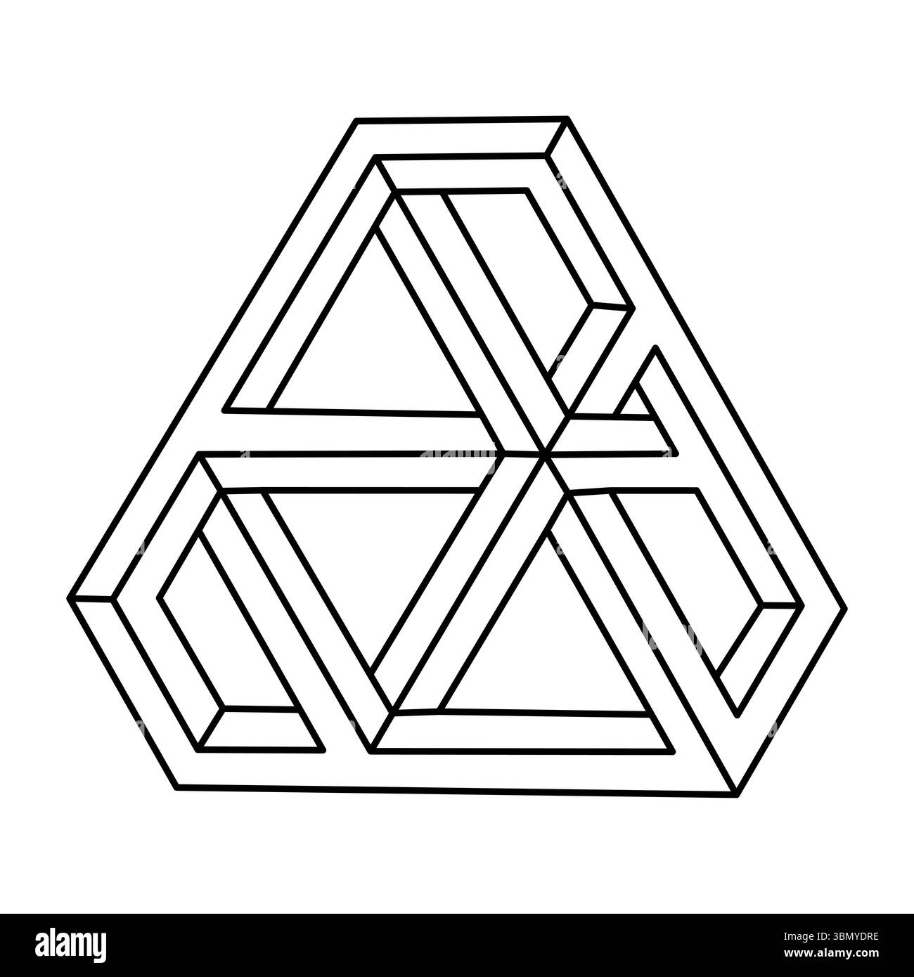 Figure impossible. Objet géométrique. Forme d'illusion optique. Op Illustration de Vecteur