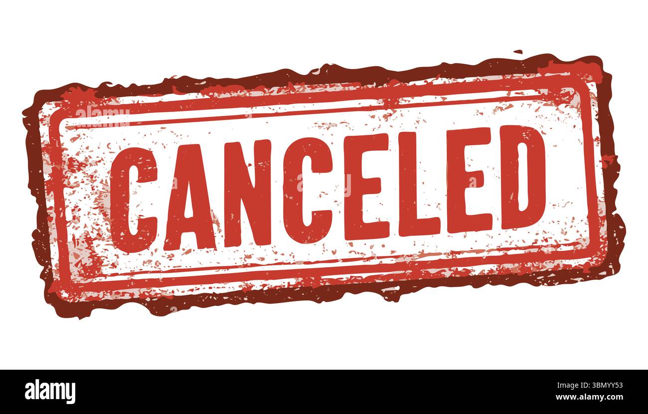 'Timbre annulé : texte rouge grunge annulé, marque d'annulation, conception de timbre de texte' Illustration de Vecteur