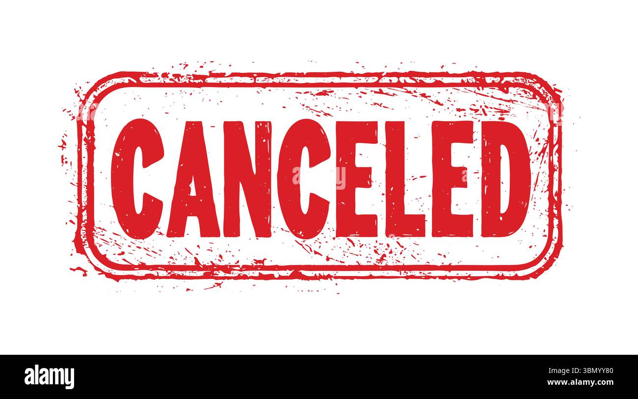 'Timbre annulé : texte rouge grunge annulé, marque d'annulation, conception de timbre de texte' Illustration de Vecteur