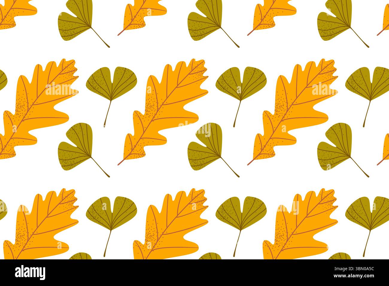 L'automne laisse un fond sans couture. Illustration vectorielle de plantes isolées sur fond blanc Illustration de Vecteur