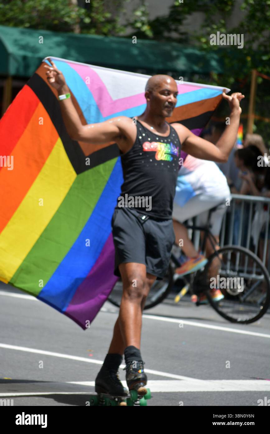 La New York City Pride Parade annuelle dans le West Village, Manhattan. Banque D'Images