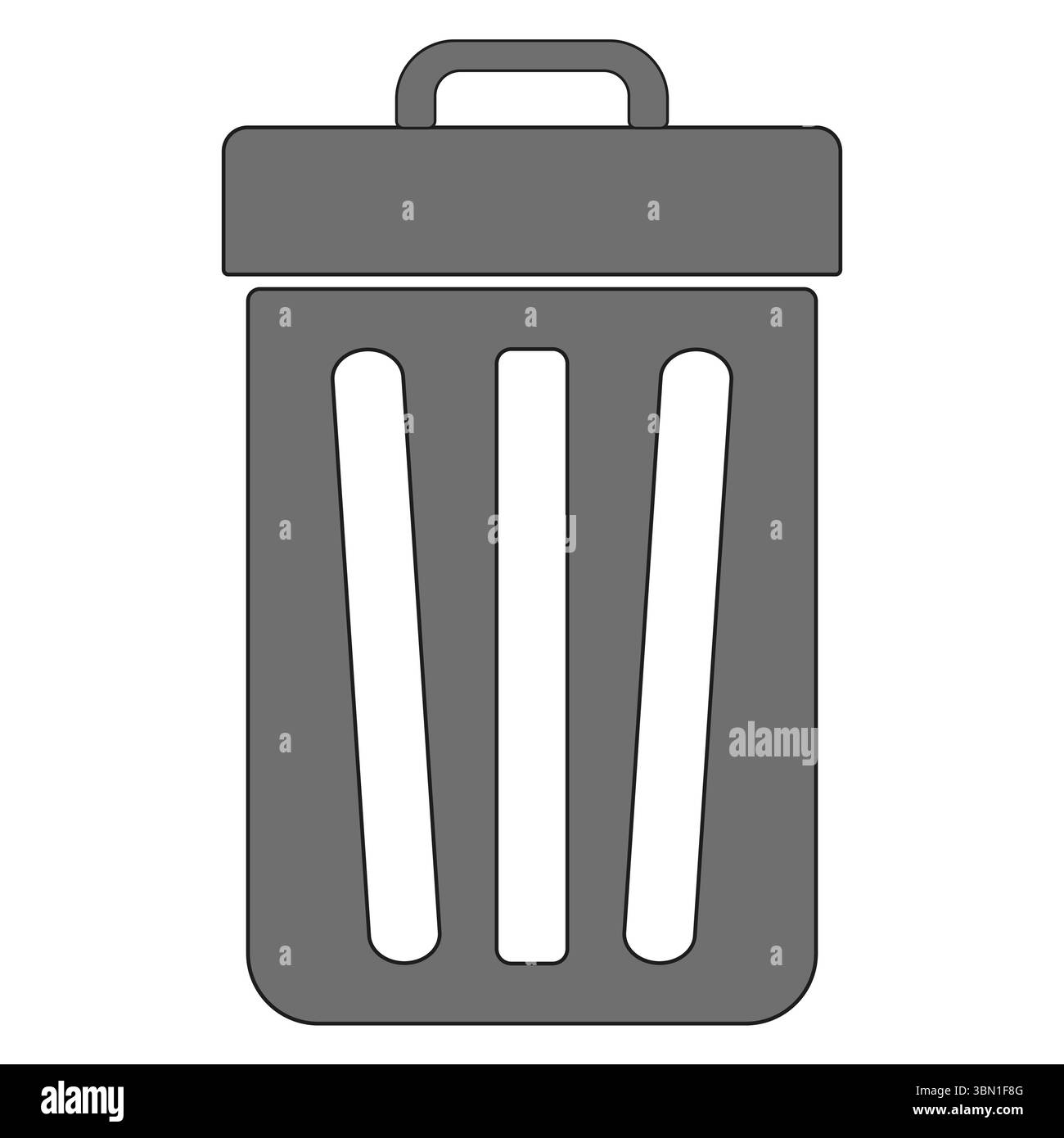 Icône de la corbeille. Symbole du conteneur de déchets. Illustration de fond gris. Graphique vectoriel. Illustration de Vecteur