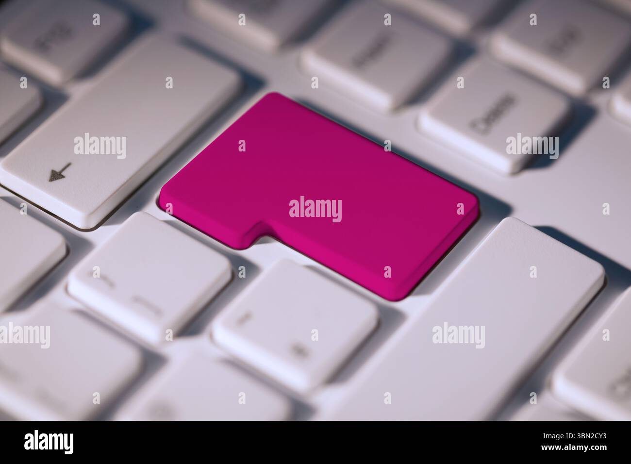 Touche entrée rose du clavier Banque D'Images
