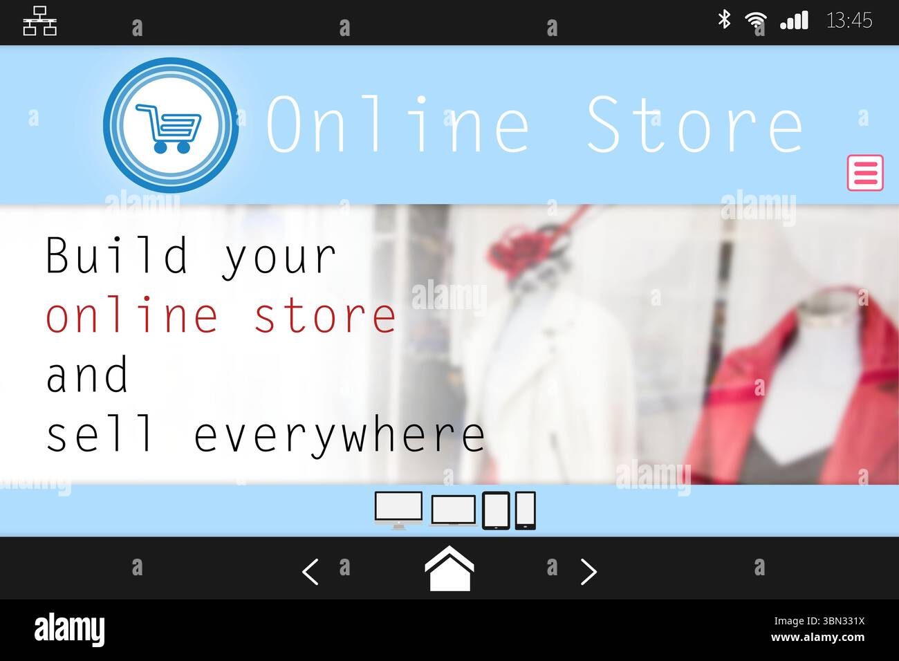 Écran d'une boutique en ligne Banque D'Images