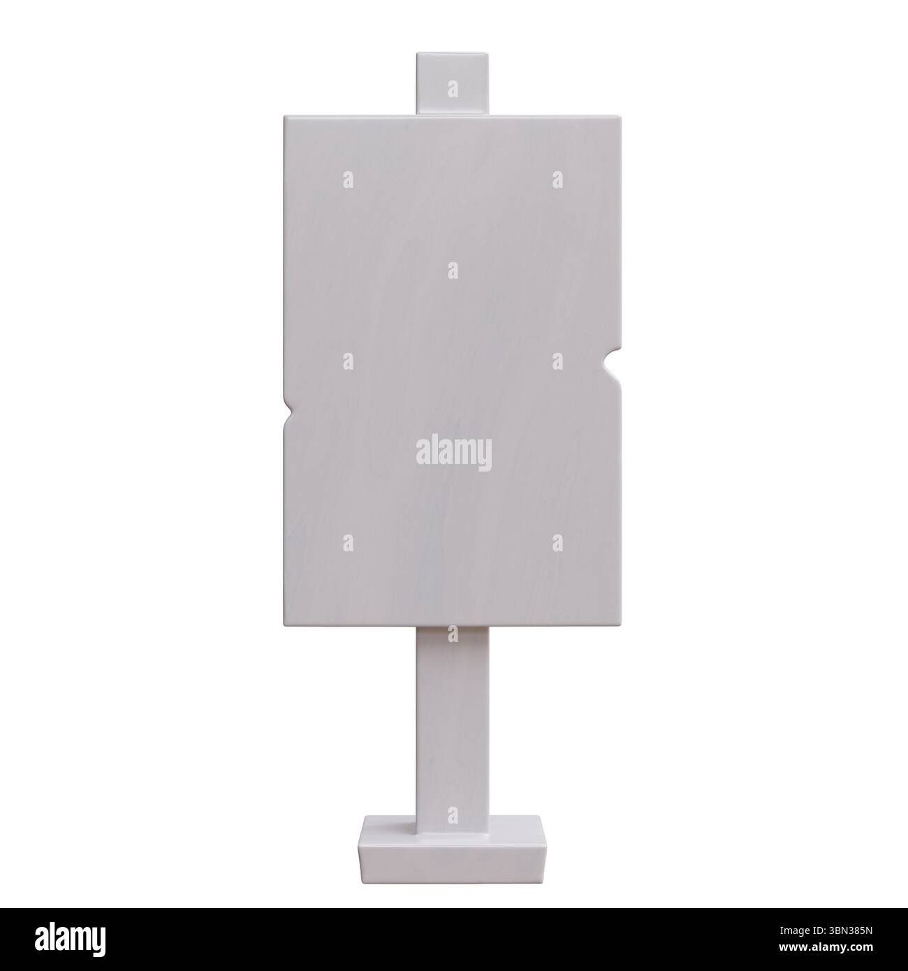 Signe en bois vierge sur le poteau isolé sur blanc, rendu 3D. Banque D'Images