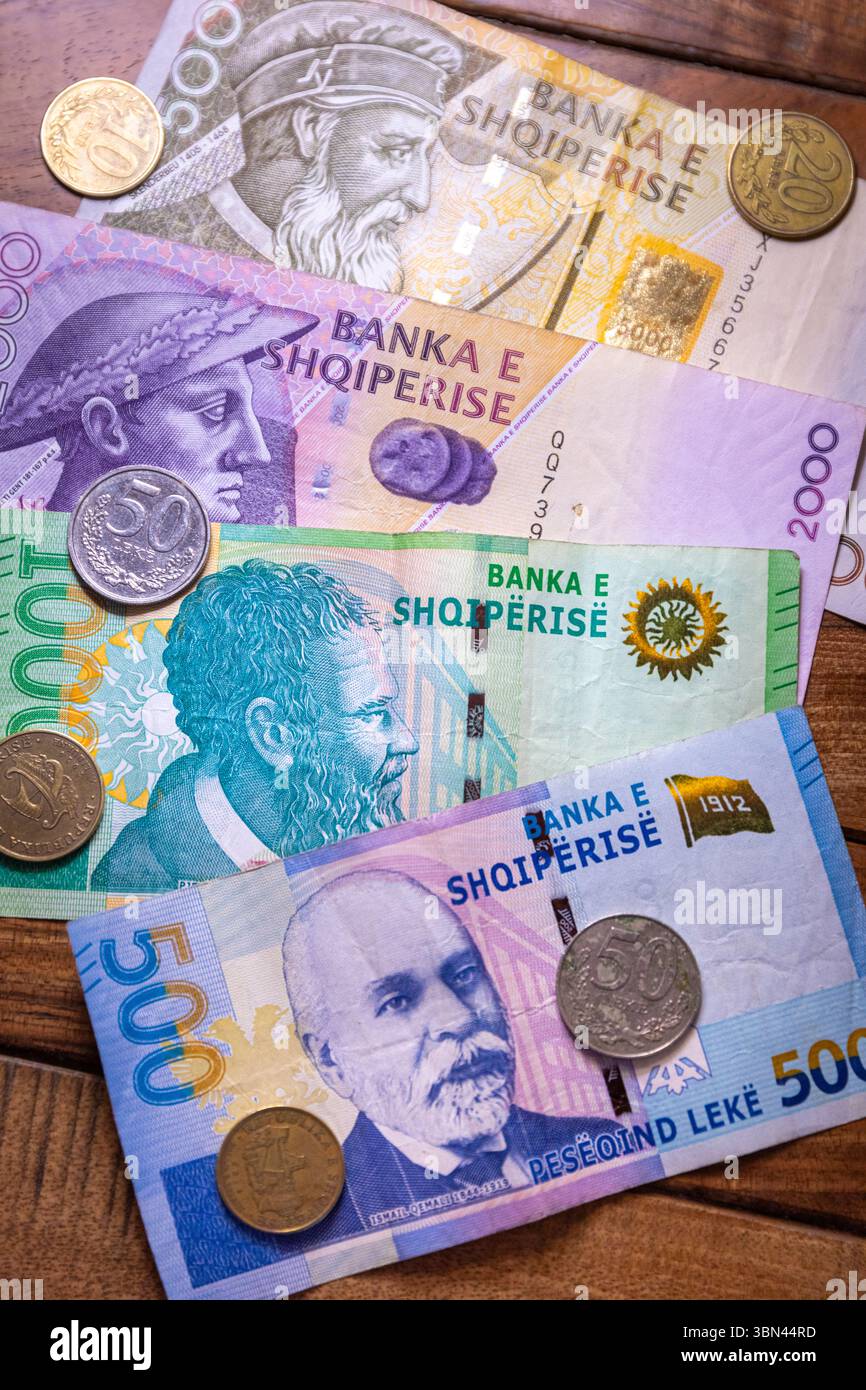 Lek, unité monétaire de l'Albanie Banque D'Images