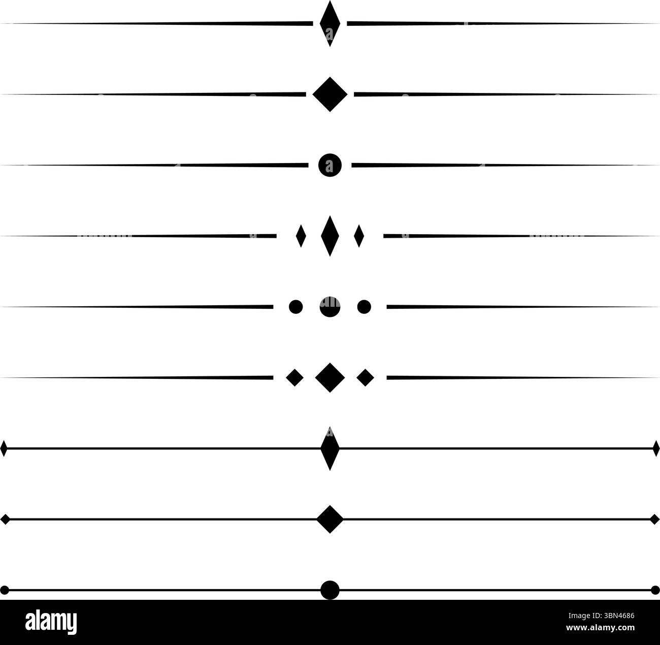 Jeu de lignes de séparation décoratives. Lignes vectorielles de séparateur de texte de bordure minimale géométrique abstraite Illustration de Vecteur