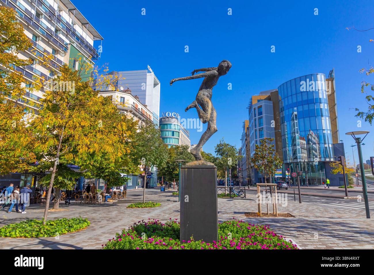France, Ile-de-France, hauts-de-Seine. Clichy-sur-Seine. Place des Nations Unies Banque D'Images