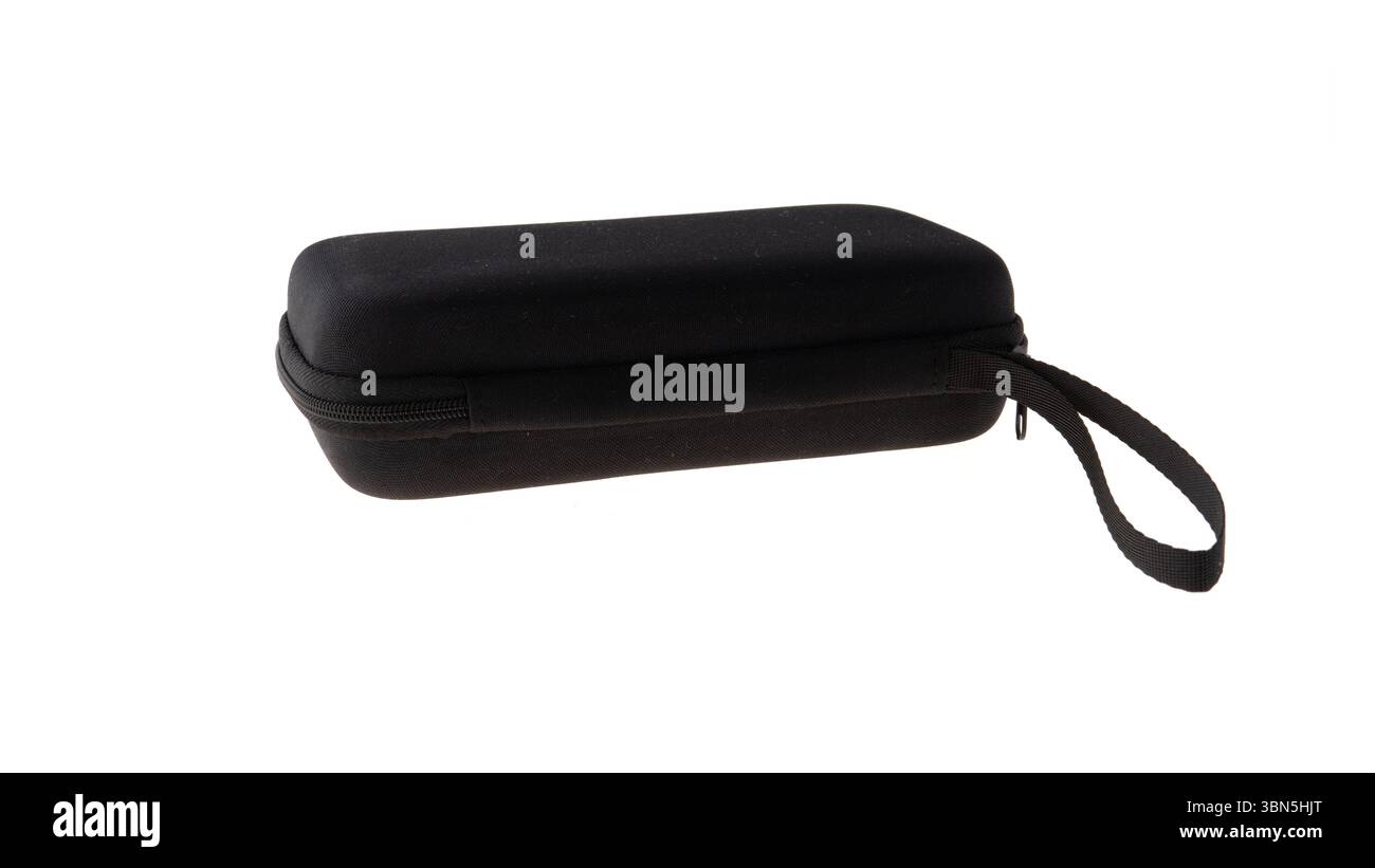 Étui noir compact pour ranger de petits objets Banque D'Images