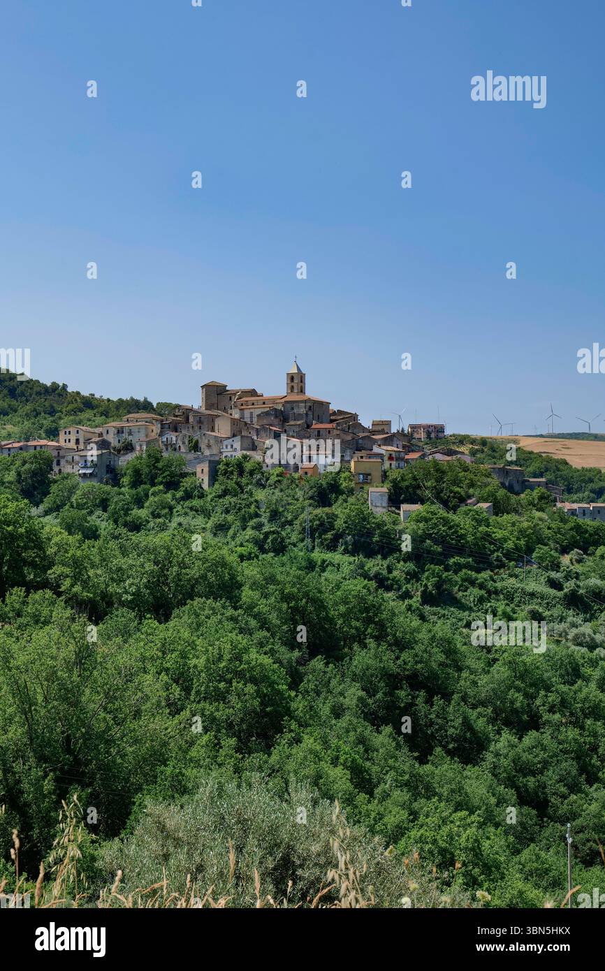 Le paysage autour de Cancellara, une petite ville dans la province de Potenza, en Italie. Banque D'Images