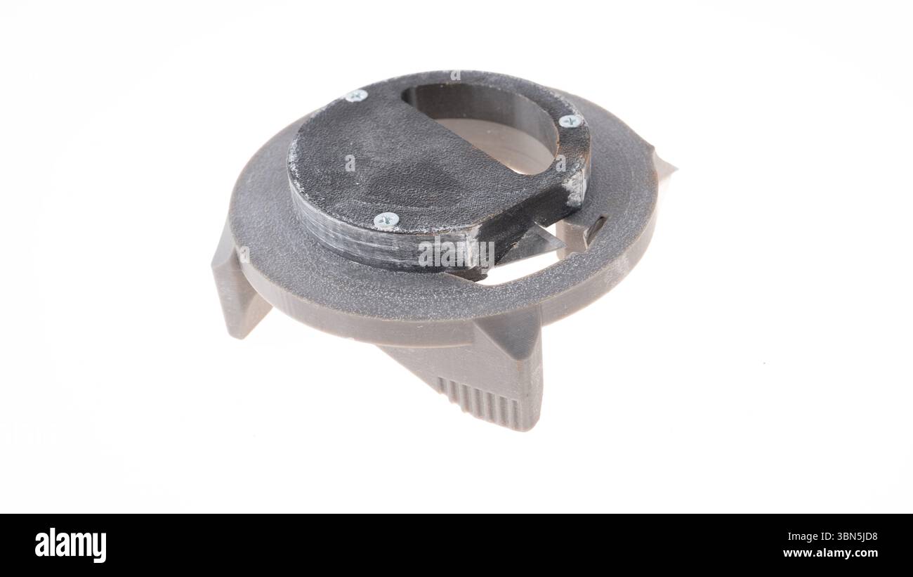 Pièce de composant en plastique sur fond blanc Banque D'Images