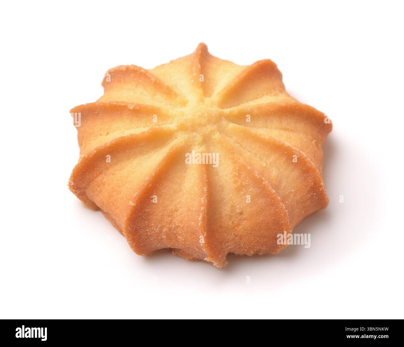 Biscuit sablé unique isolé sur blanc Banque D'Images
