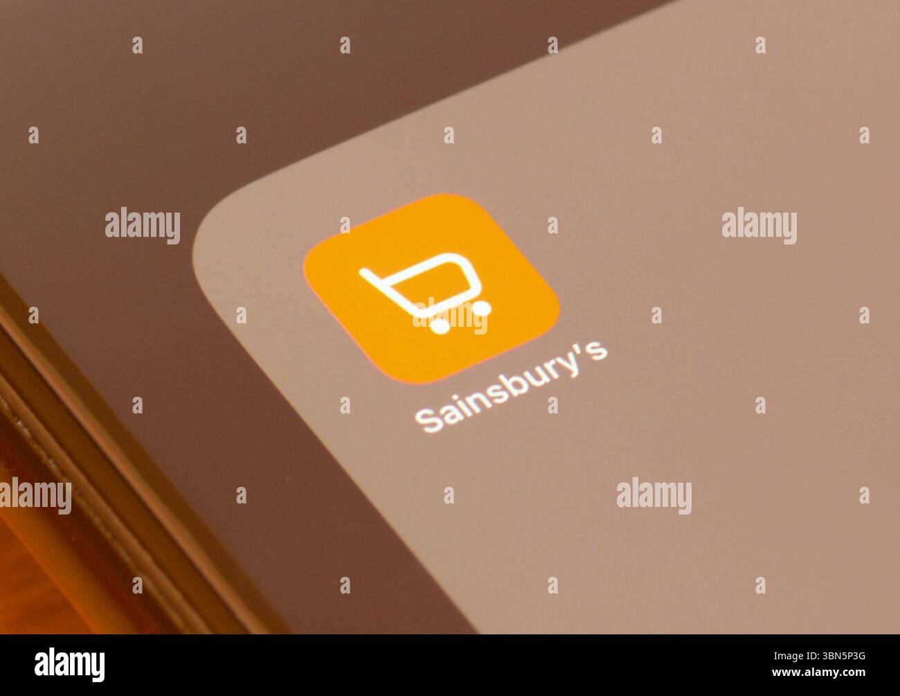 Application de supermarché Sainsburys sur l'écran du smartphone Banque D'Images
