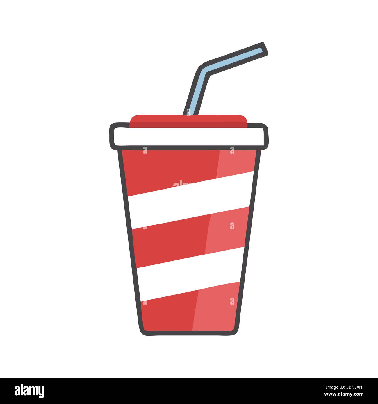 « Rafraîchissante tasse à soda avec paille - boisson parfaite pour toutes les occasions » Illustration de Vecteur