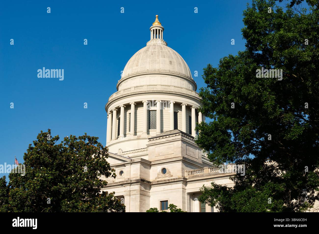 Extérieur du bâtiment du Capitole de l'État de l'Arkansas à Little Rock, Arkansas, États-Unis. Banque D'Images