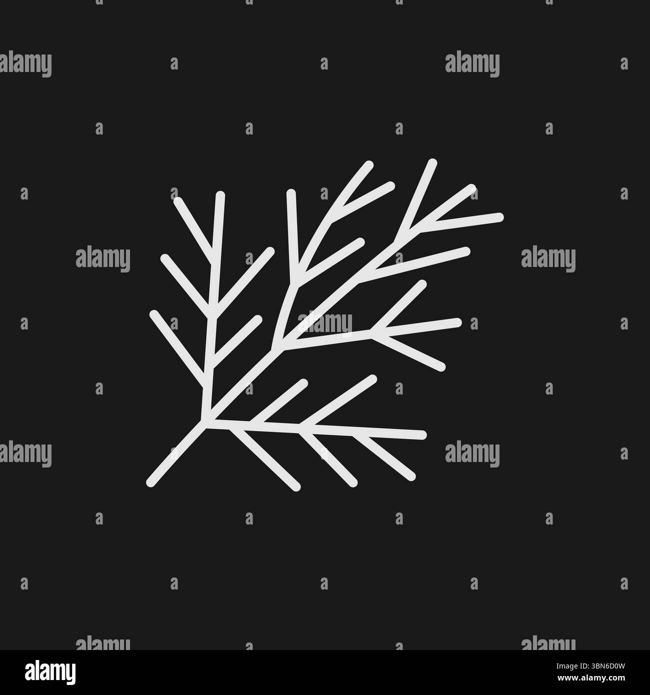 Herbe d'aneth fraîche et fenouil Frond icône pour les herbes culinaires, les épices et l'assaisonnement Illustration de Vecteur