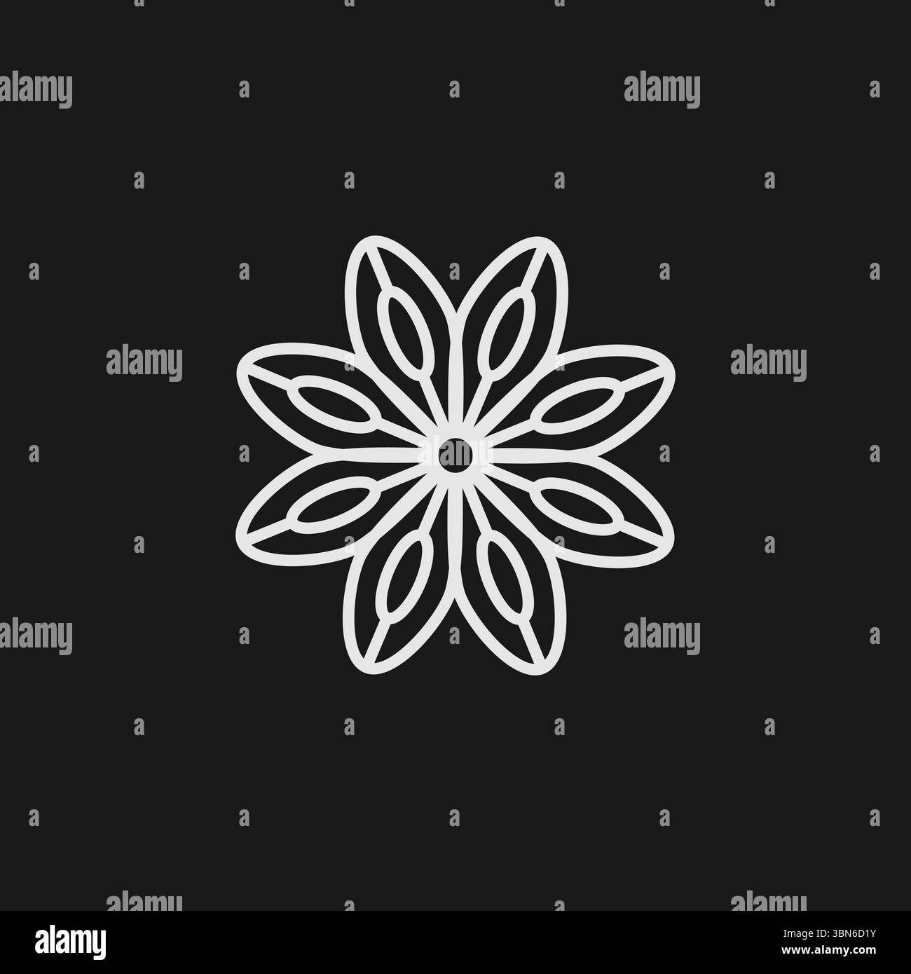Étoile Anise épices et fleurs icône pour la cuisine aromatique, et ornemental Mandala Design Illustration de Vecteur