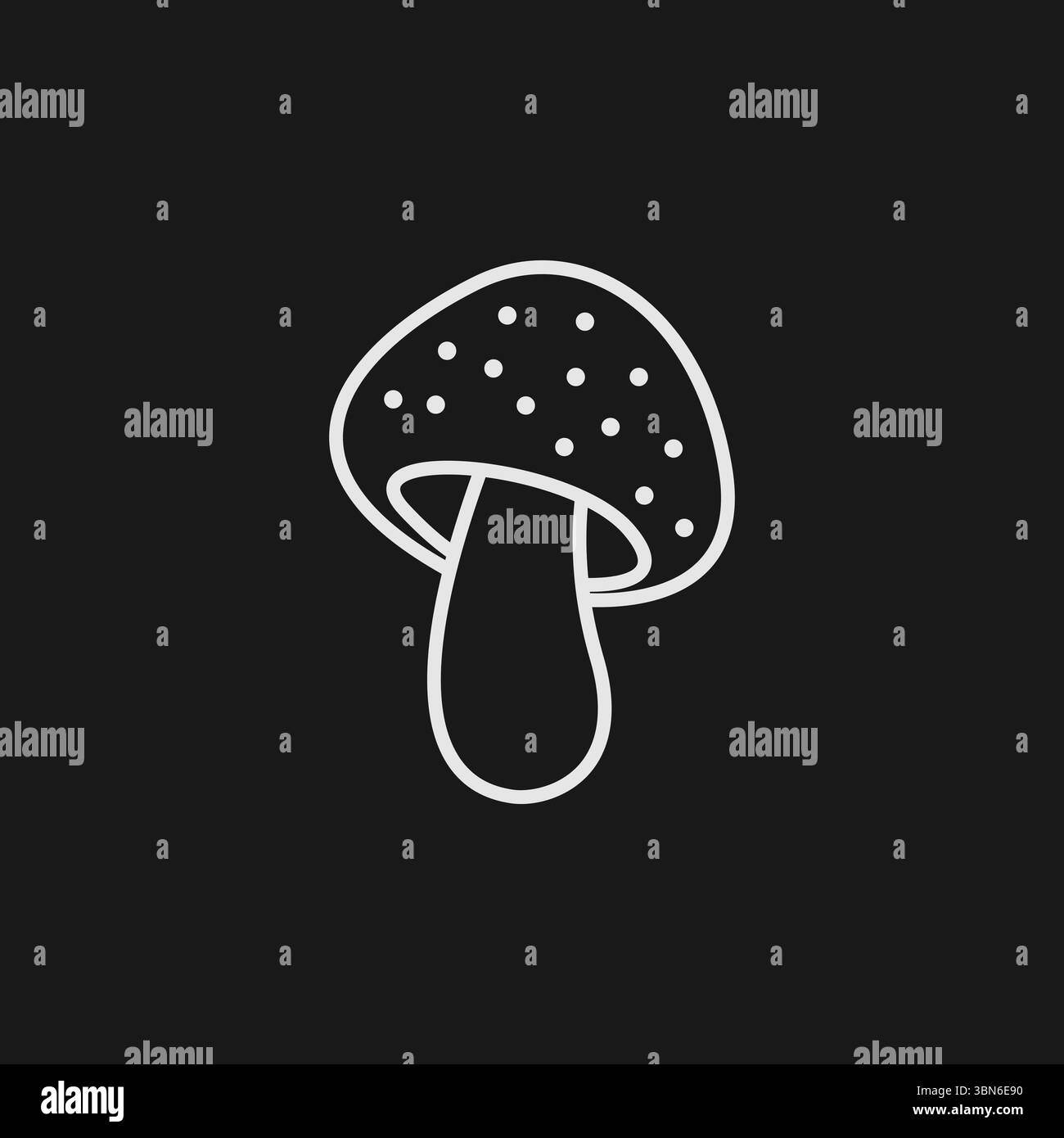 Icône Mushroom Toadstool pour les champignons, les ingrédients alimentaires forestiers et les graphiques de conte de fées Fantasy Illustration de Vecteur