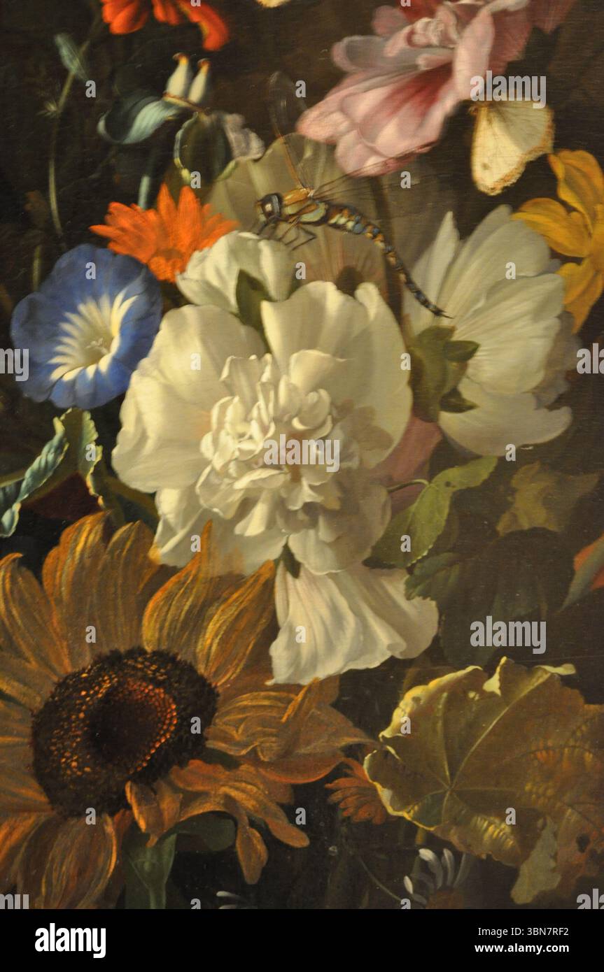 Peinture de fleurs hollandaises du XVIIe siècle (détail) Banque D'Images