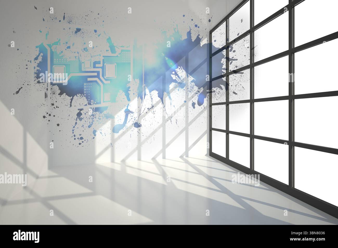 Splash montrant l'interface de la technologie Banque D'Images